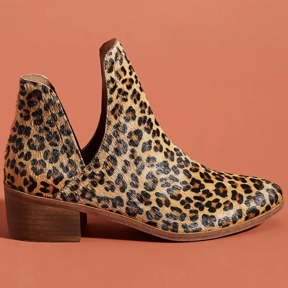 Anthropologie Matisse Animal-Printed Ankle Boots ~ Size 8